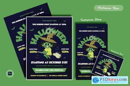 Mascot Halloween Day Flyer Template