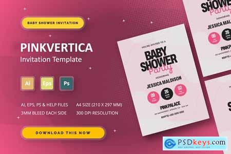 Pinkvertica - Baby Shower Invitation