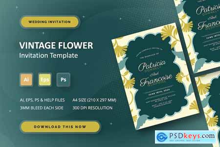 Vintage Flower - Wedding Invitation