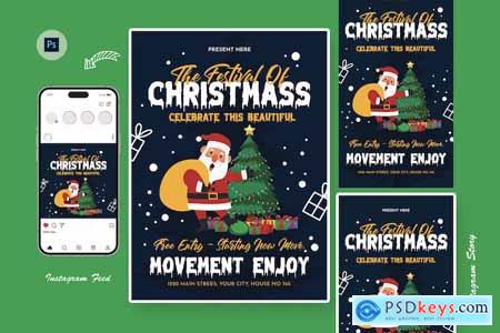 Retro Christmass Day Flyer Template