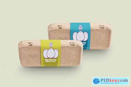 PSD Egg Packaging Cardboard with Label Mockup