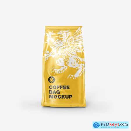 Set Metallic Paper Coffee Bag Mockup