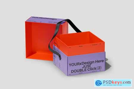 Cardboard Box with Handles Mockup Set