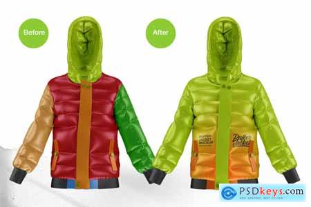 Puffer jacket mockup front view PML4TGZ