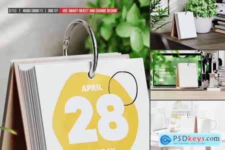 Daily Flip Desk Calendar Mockup