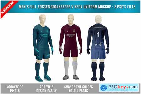 Soccer Uniform Goalkeeper V Neck Mockup