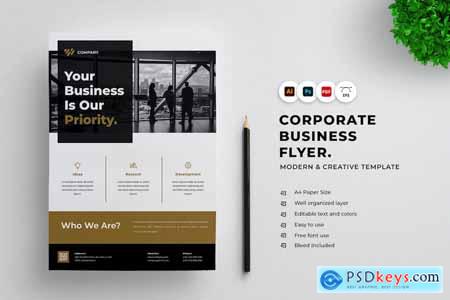 Corporate Business Flyer Template XAQRXFK