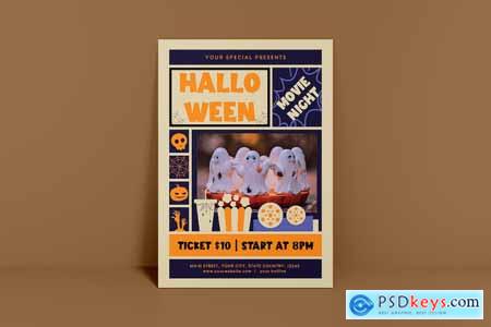 Halloween Movie Party Flyer E385NVW