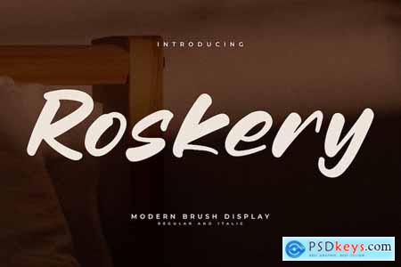 Roskery Modern Brush Display Font