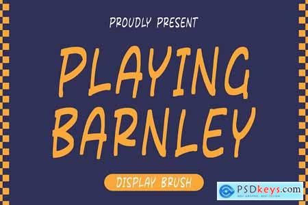 Playing Barnley Display Brush Font