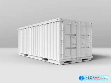 Logistic Shipping Container Psd Mockup Set