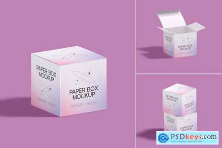 Square Paper Box Psd Mockup Collection