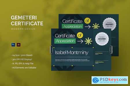 Gemeteri - Certificate Template