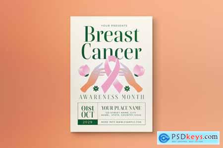White Modern Breast Cancer Awareness Flyer