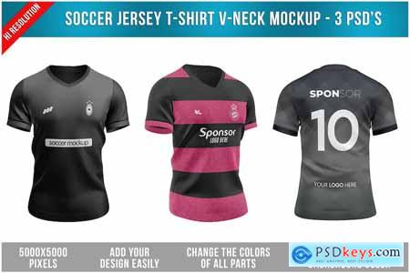 Soccer Jersey T-Shirt V-Neck Mockup