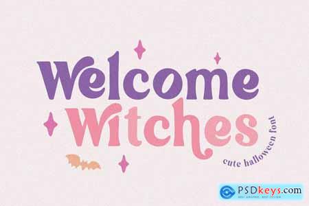 Welcome Witches Retro Halloween Font