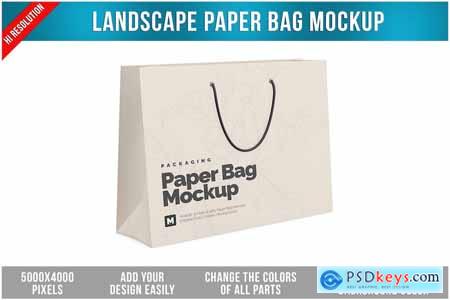 Landscape Paper Bag Mockup