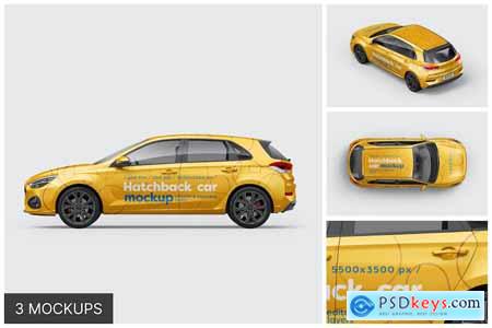 Hatchback Car Mockup Set