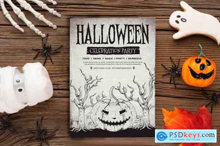 Halloween Party Flyer Template MJ9J7WR
