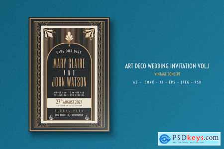 Art Deco Wedding Invitation Vol.1