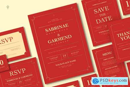 Red Wedding Invitation Pack