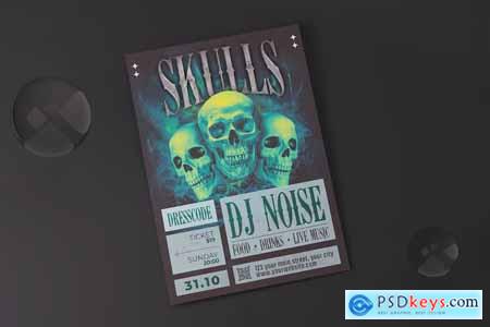 Halloween Skull Party Flyer GC5HNBV