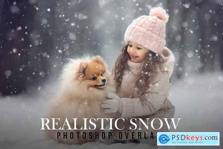 Realistic snow Photoshop overlays