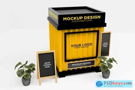Booth Container Food Stand Mockup 02