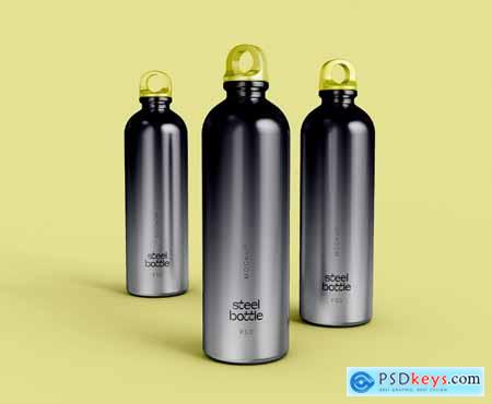 Stainless Steel Bottles Mockup CE7TJ8W