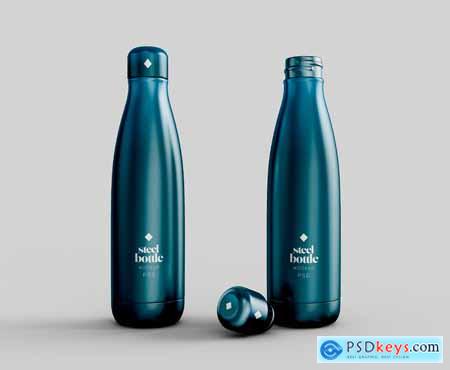 Stainless Steel Bottles Mockup MFJ8G54