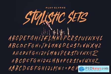 Play Glyphs - Brush Font