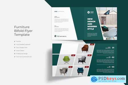 Furniture Square Bifold Flyer Template Design