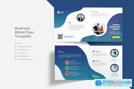 Business Square Bifold Flyer Template Design