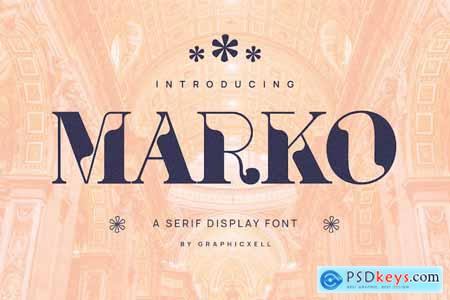 Marko Elegant & Unique Serif Font Typeface