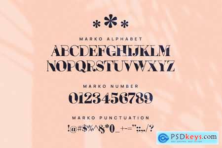 Marko Elegant & Unique Serif Font Typeface