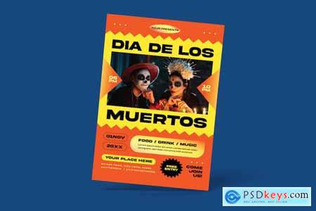 Dia de los Muertos Celebration Flyer T6PRQXP