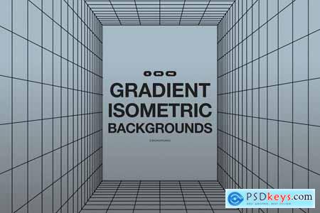 Isometric Gradient Grid Backgrounds