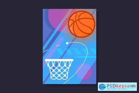 Poster with Basketball Elements