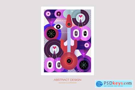 Abstract Vector Design With Guitar