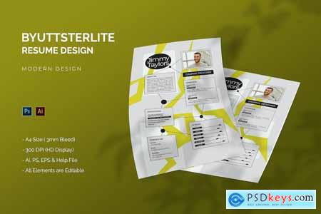 Byuttsterlite - Resume Template