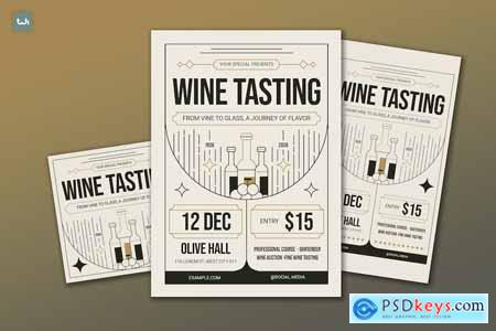 Artdeco Wine Tasting Flyer Set 001
