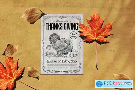 Thanks Giving Day Flyer Template HSV295K