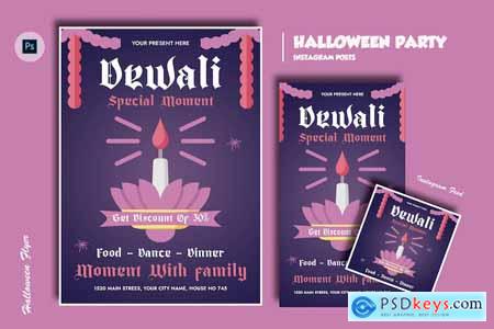 Puja Diwali Day Flyer Template
