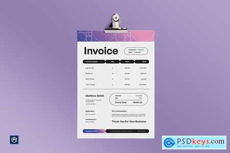 Purple Gradient Invoice 002