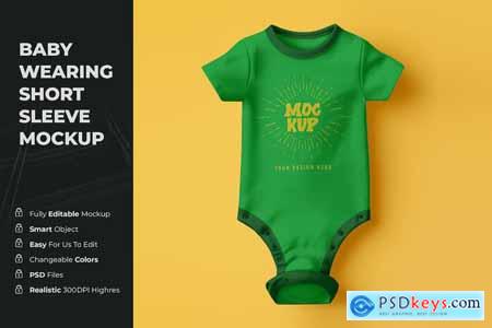 Baby wearing short sleeve mockup