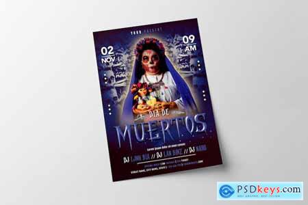 Dia de los Muertos Celebration Flyer CRXL9KL