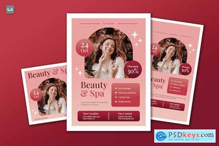 Boho Pink Beauty & Spa Flyer Set 003