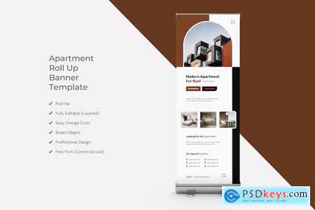 Apartment Roll Up Banner Template Design
