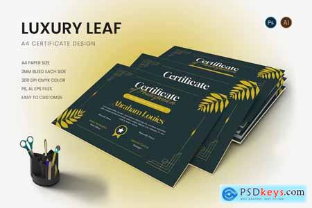 Luxury Leaf Certificate