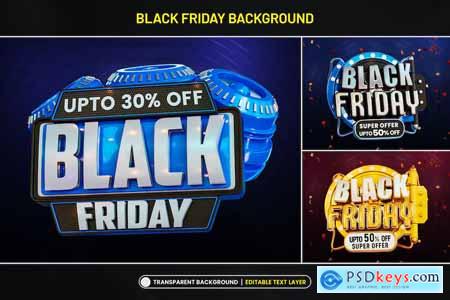 Black Friday Super Sale Banner Stylized 3d Text